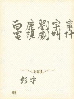 白鹿刘宇宁演的电视剧叫什么封面