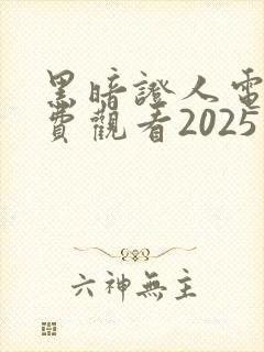 黑暗证人电影免费观看2025