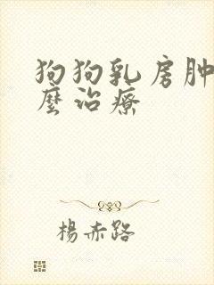 狗狗乳房肿块怎么治疗