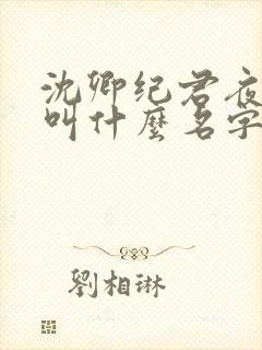沈卿纪君夜小说叫什么名字封面