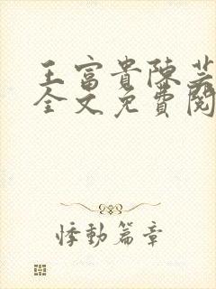 王富贵陈芸小说全文免费阅读