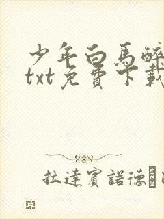 少年白马醉春风txt免费下载