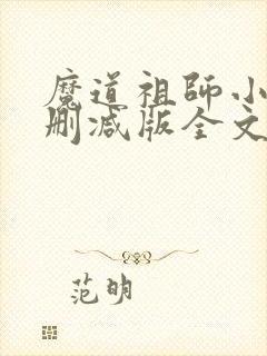 魔道祖师小说无删减版全文txt封面