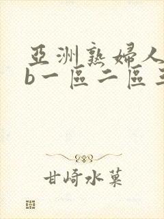 亚洲熟妇人妻色b一区二区三区