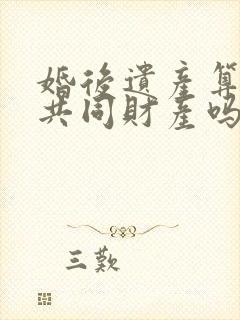 婚后遗产算夫妻共同财产吗