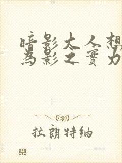 暗影大人想要成为影之实力者在线