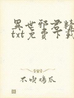 异世邪君精校版txt免费下载