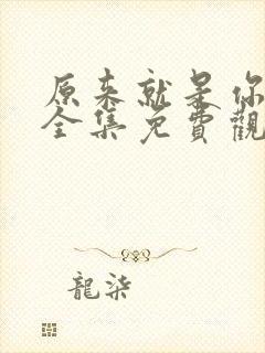 原来就是你在线全集免费观看电视剧