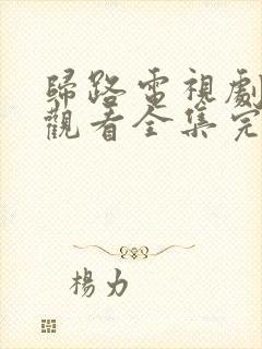 归路电视剧免费观看全集完整版高清下载