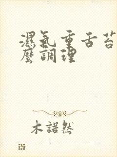 湿气重舌苔白怎么调理