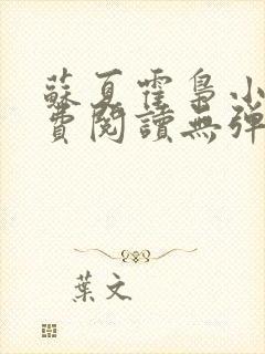 苏夏霍枭小说免费阅读无弹窗正版