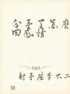 分手了怎么去挽回感情