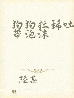 狗狗拉稀吐黄水带泡沫