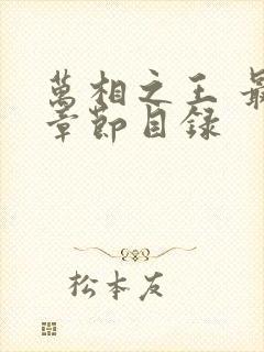 万相之王 最新章节目录