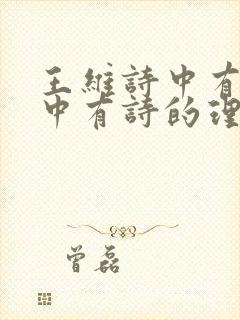 王维诗中有画画中有诗的理解