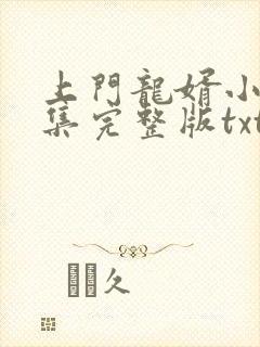 上门龙婿小说全集完整版txt