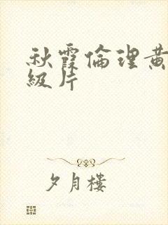 秋霞伦理黄色一级片封面