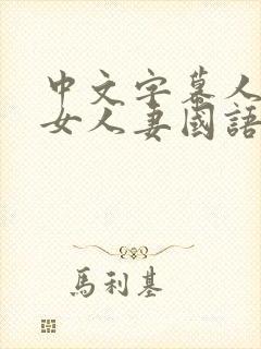 中文字幕人妻熟女人妻国语封面