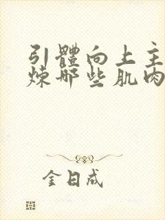 引体向上主要锻炼哪些肌肉