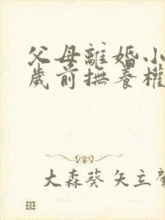 父母离婚小孩几岁前抚养权归妈妈封面