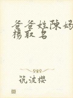 爸爸姓陈妈妈姓杨取名