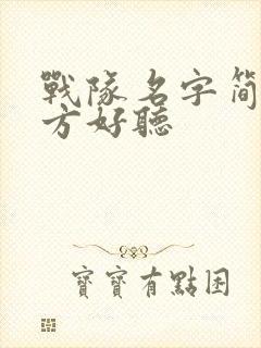 战队名字简单大方好听封面