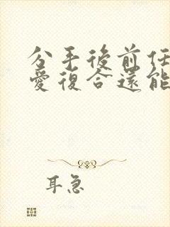 分手后前任和旧爱复合还能挽回么