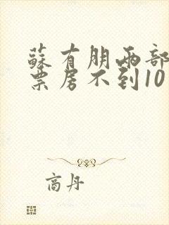 苏有朋两部电影票房不到10亿