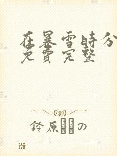 在暴雪时分高清免费完整