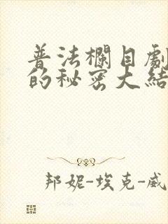 普法栏目剧妻子的秘密大结局