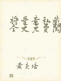 将爱意私藏小说全文免费阅读封面