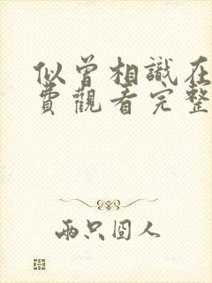 似曾相识在线免费观看完整版国语