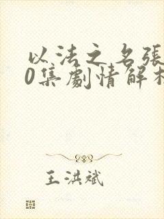 以法之名张译40集剧情解析