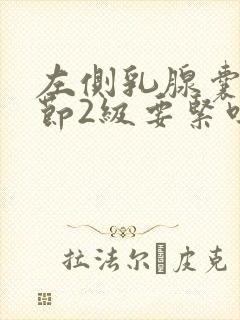 左侧乳腺囊性结节2级要紧吗