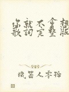 你就不会想起我歌词完整版