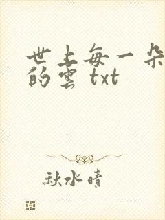 世上每一朵哀伤的云 txt