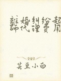 离婚纠纷起诉律师代理费用