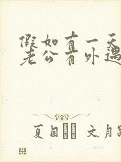 假如有一天发现老公有外遇老婆怎么办