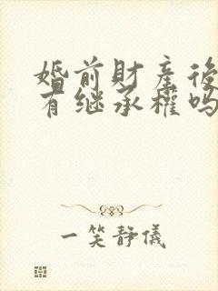 婚前财产后老伴有继承权吗