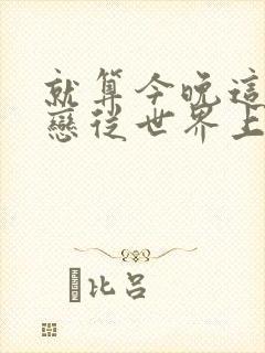 就算今晚这份爱恋从世界上消失