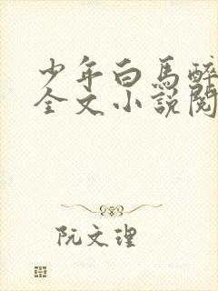 少年白马醉春风全文小说阅读全文