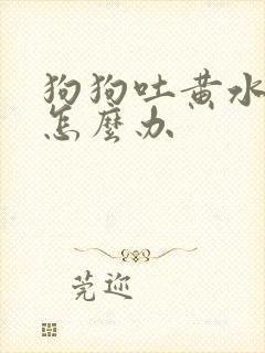 狗狗吐黄水拉稀怎么办