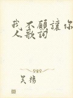 我不愿让你一个人歌词