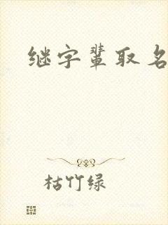 继字辈取名封面