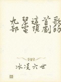 九儿这首歌是哪部电视剧的主题曲