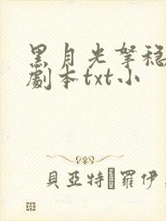 黑月光拿稳be剧本txt小