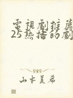 电视剧推荐2025热播的剧在线观看