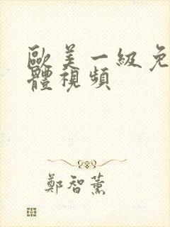 欧美一级免费裸体视频