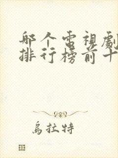 哪个电视剧好看排行榜前十名封面