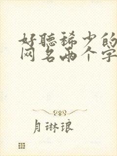 好听稀少的情侣网名两个字